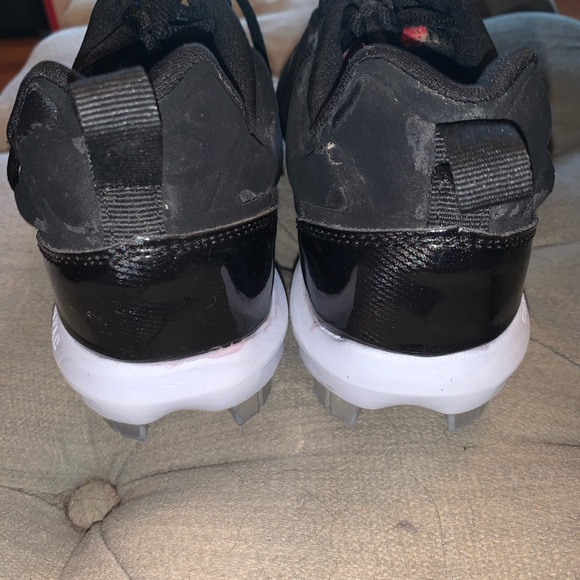 Mens Baseball Rawlings Black Cleats Size 8 - Picture 3 of 5